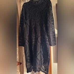Beautiful,sexy,little black crochet dress size Lg